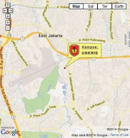 Campus Location (Google Map) UNKRIS Jakarta Nomor